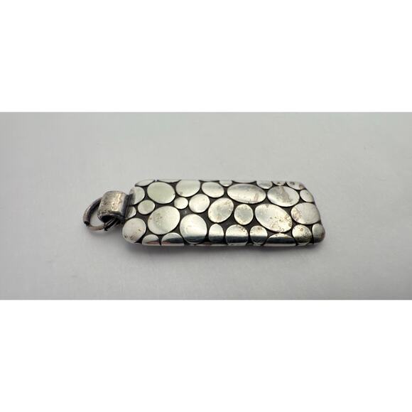 Heavy Modernist Sterling Silver "Pebble Dot" Texture Pendant - Picture 8 of 8